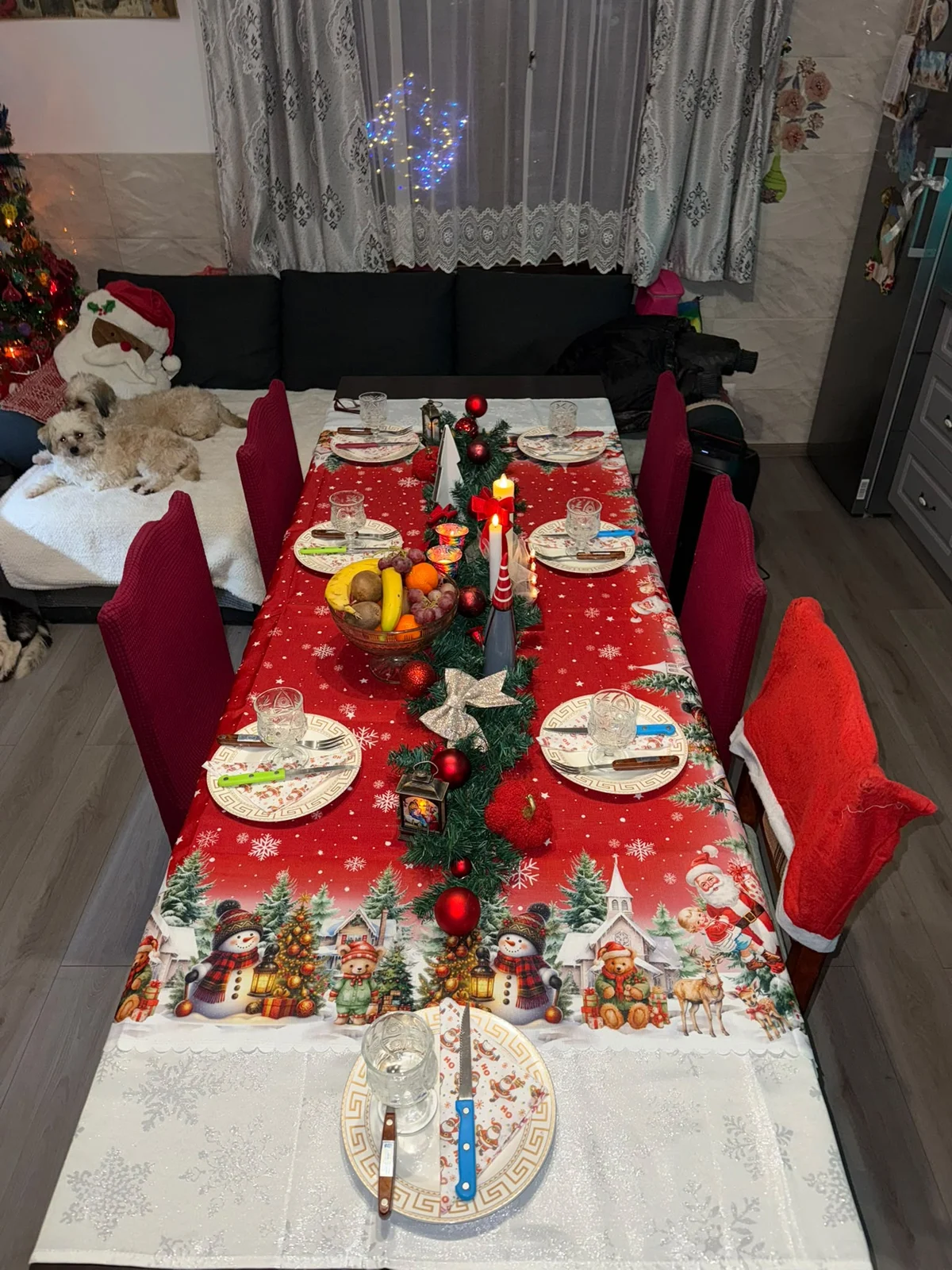A table set for Christmas